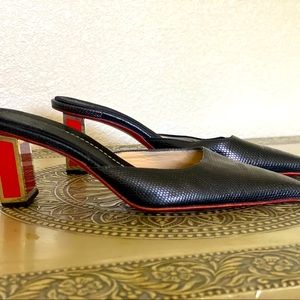 VALENTINO Red Laqueur Heel Slide Shoes